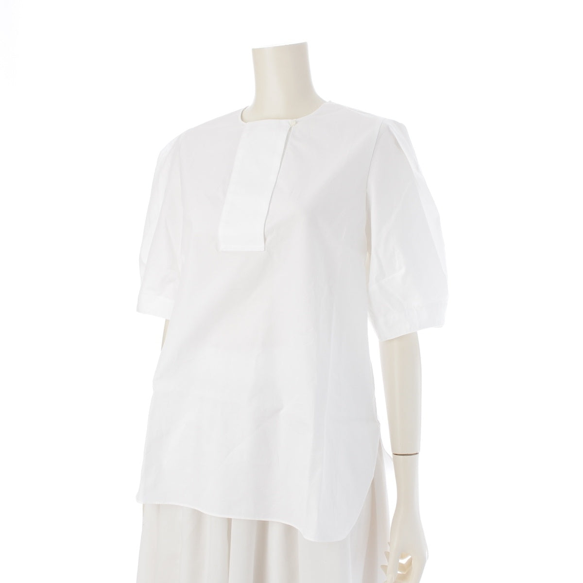 Drawer cotton M.SUMMER3 Open Bust No-Collar blouse tops 6521-2-991376 white 36