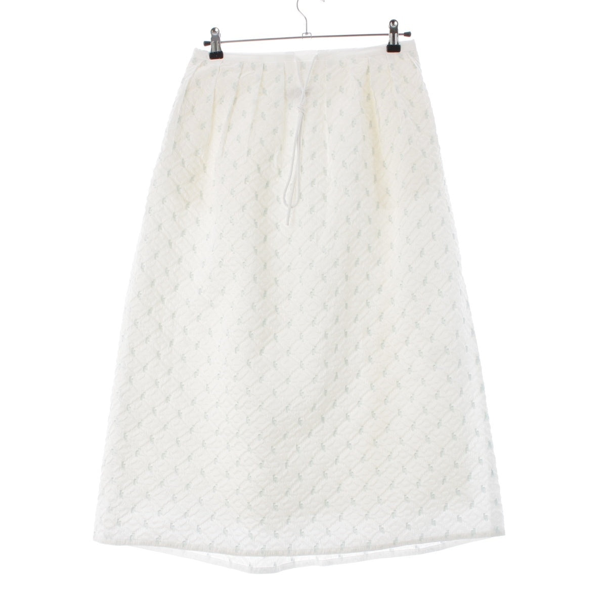 Drawer M.SUMMER1 Matelasse Tuck Puffy Jacquard All-Over Pattern skirt Bottoms white 38