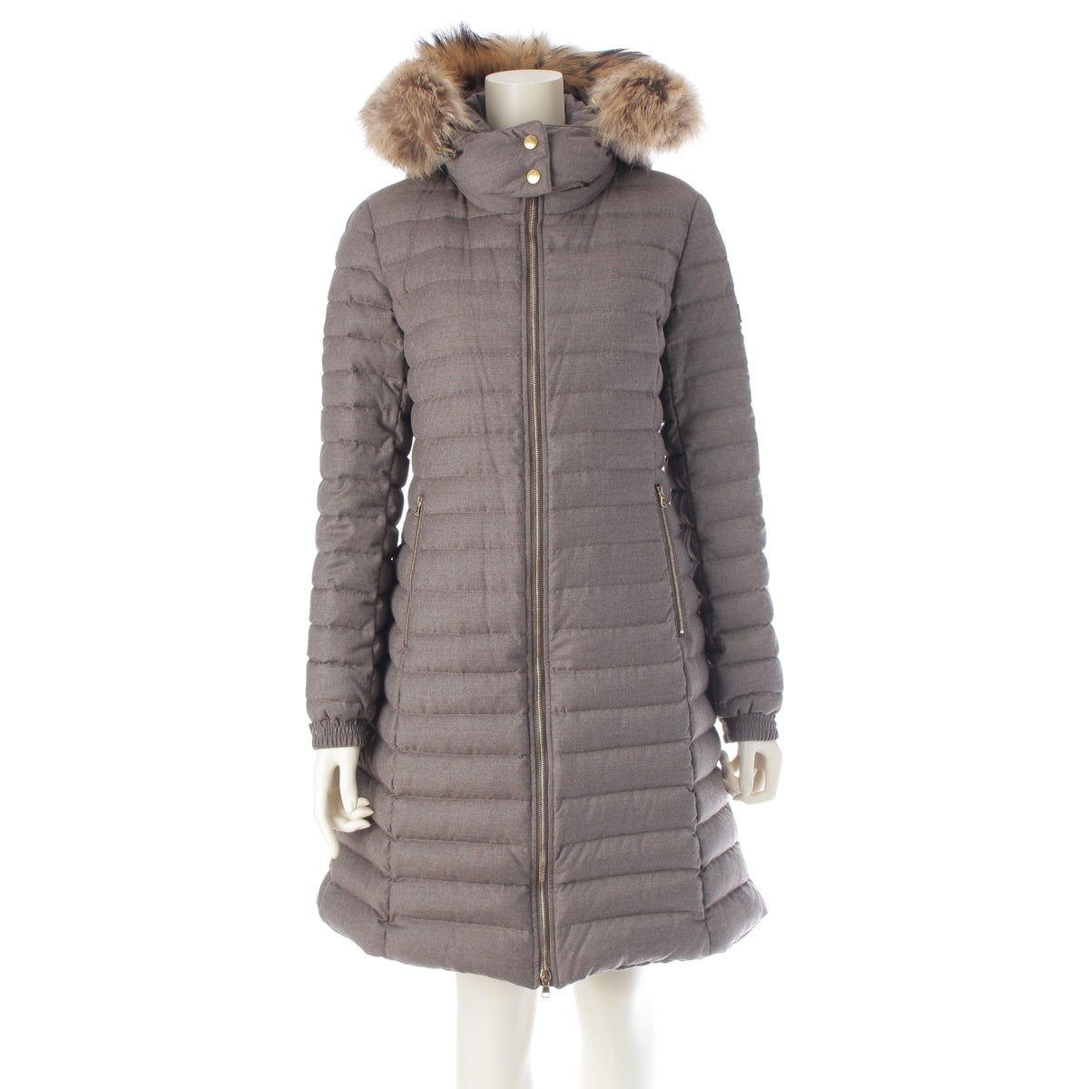 TATRAS Wool silk Chima Fur Hood Zip-Up down coat outer LTA19A4581 gray 03