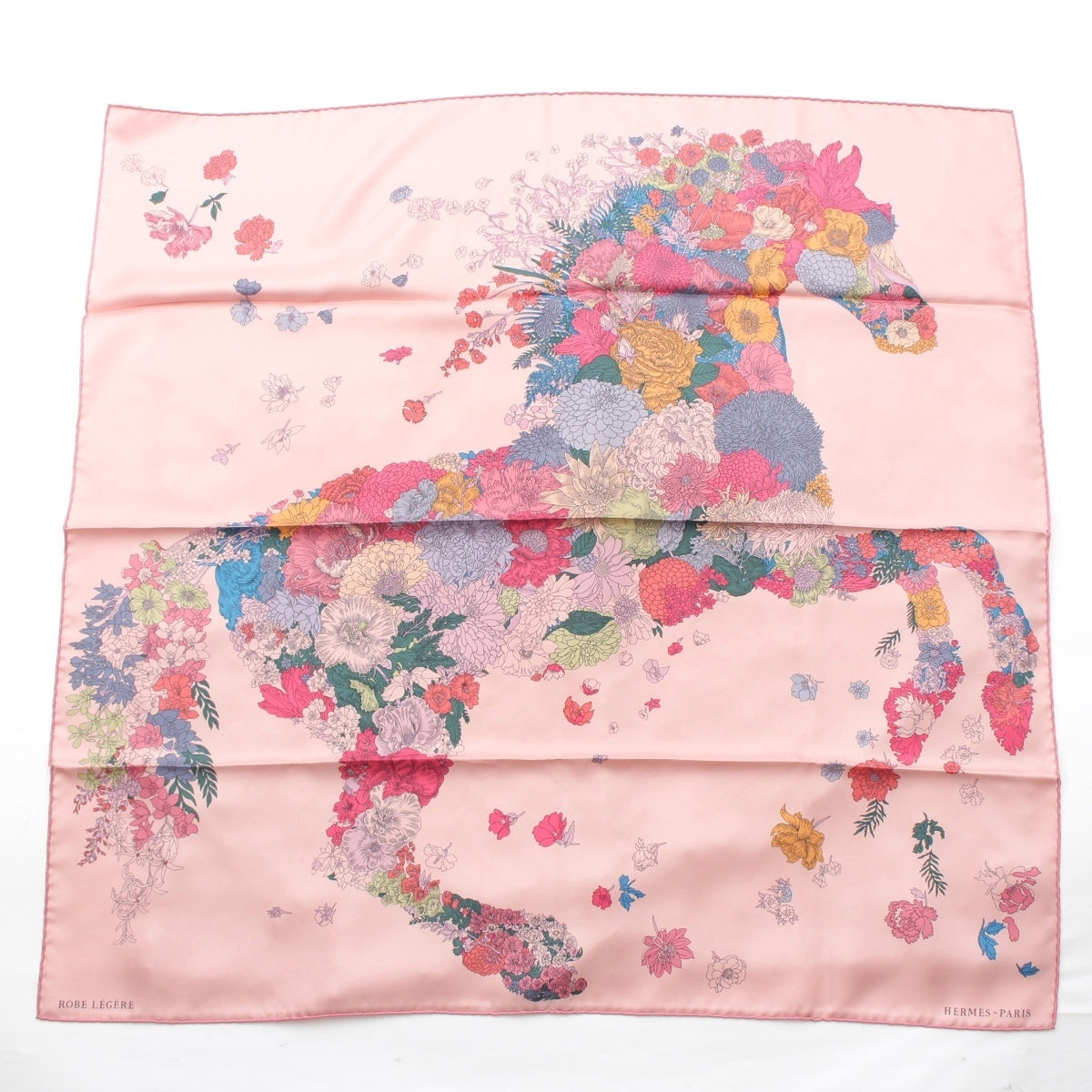HERMES silk Kare90 Robe Legere Robe Legere scarf pink