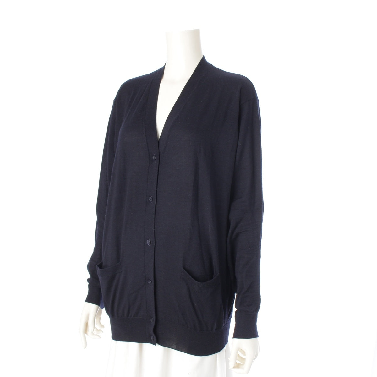 PRADA Virgin wool V neck cardigan DNA00S Navy 42