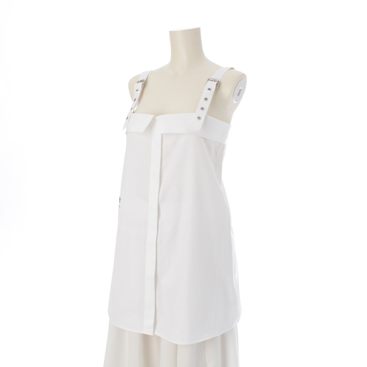 Dior cotton Logo Bee Embroidered Camisole Shirt blouse tops 521B87A3356 white F36