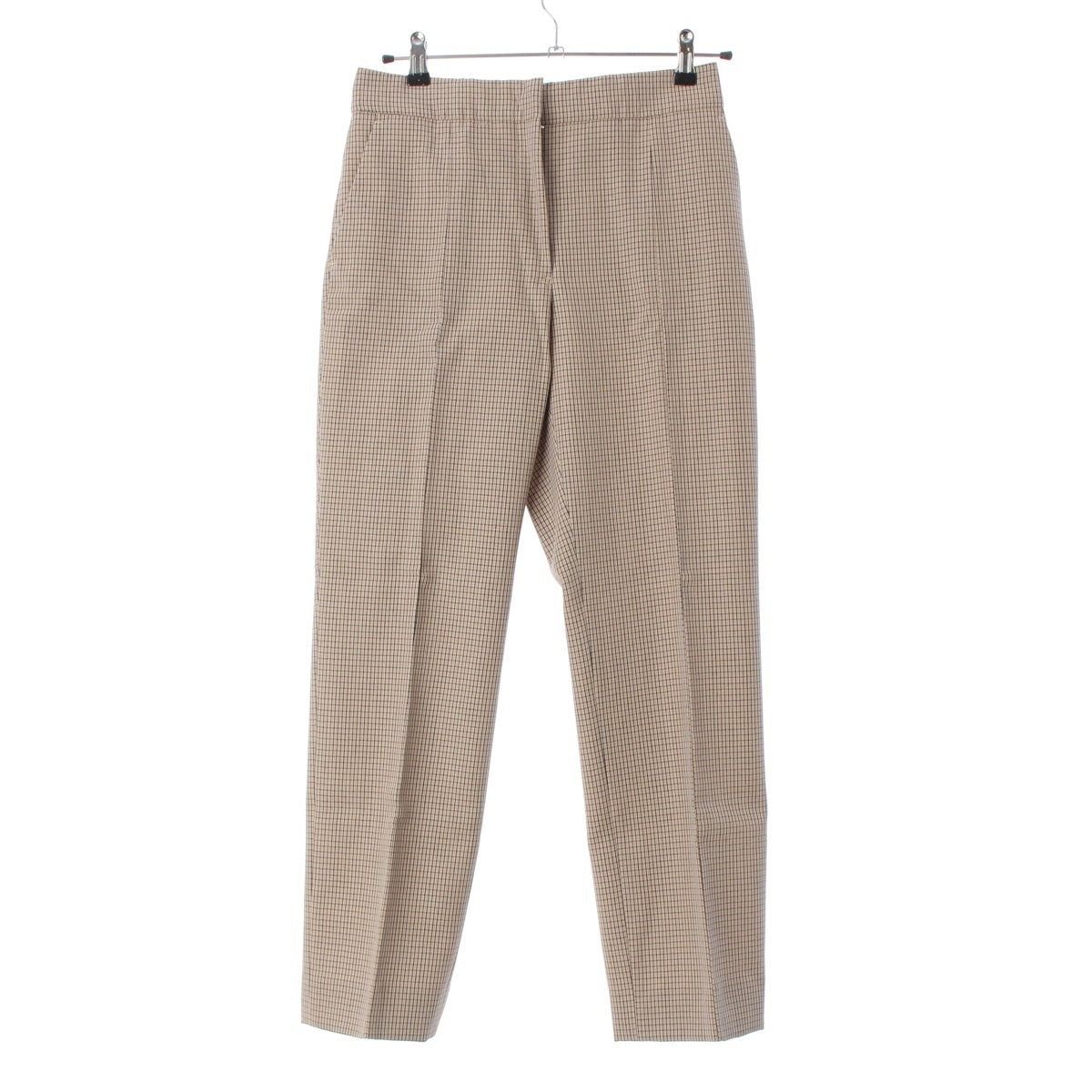 JIL SANDER wool Checkered Straight Slacks Pants Bottoms J02KA0265 Beige black 34