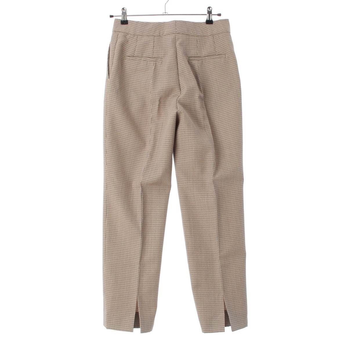 JIL SANDER wool Checkered Straight Slacks Pants Bottoms J02KA0265 Beige black 34