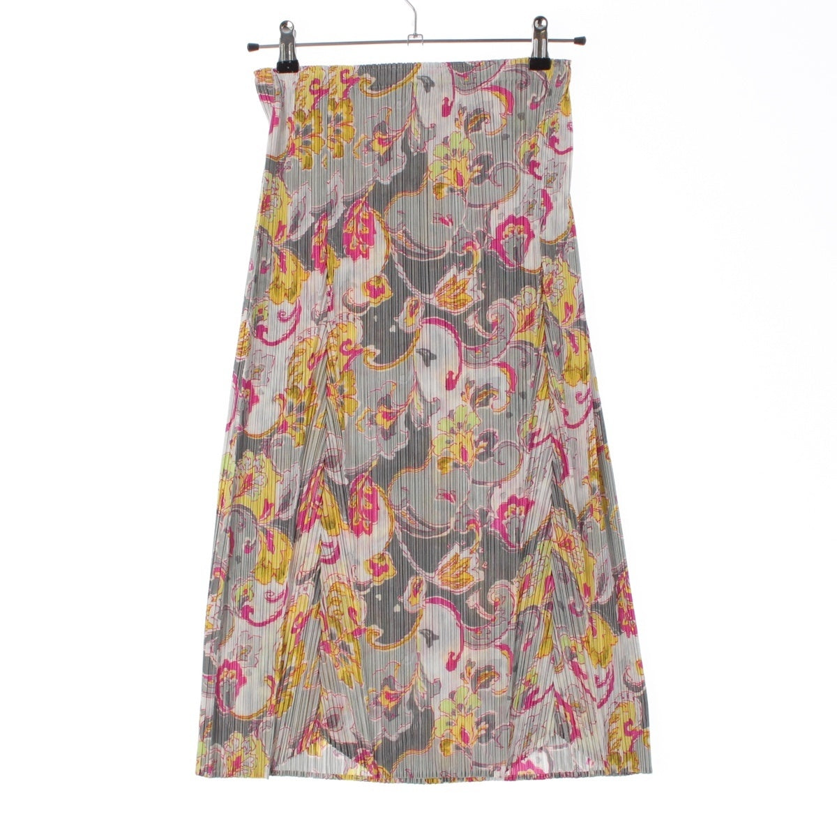 PLEATS PLEASE ISSEY polyester Floral long design cut skirt Bottoms PP71-JG863 gray 1