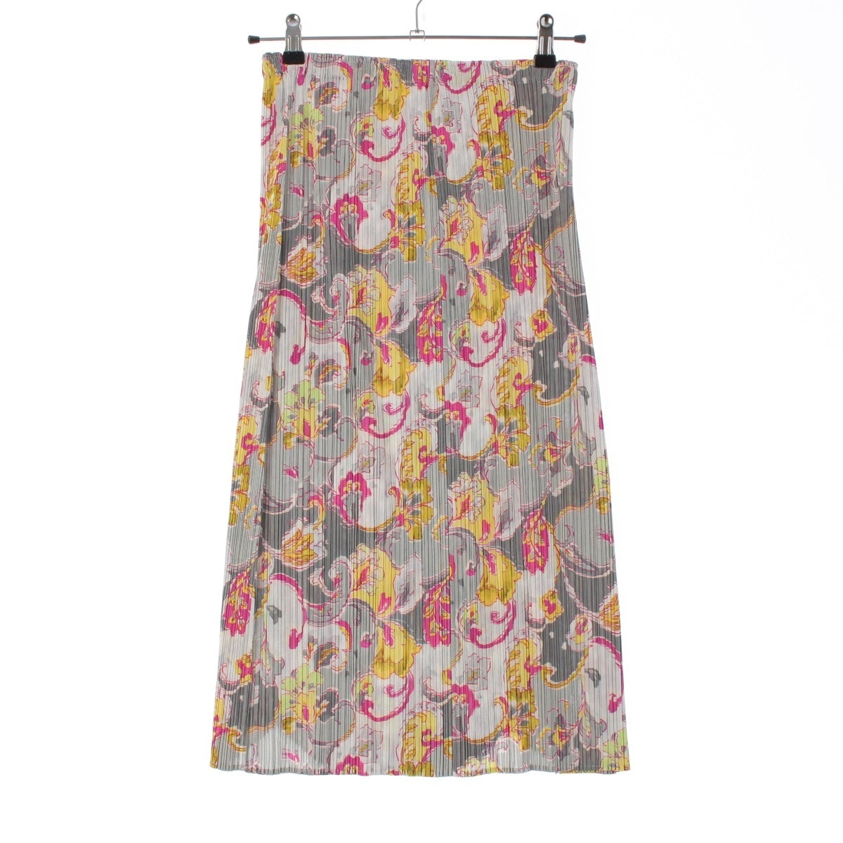 PLEATS PLEASE ISSEY polyester Floral long design cut skirt Bottoms PP71-JG863 gray 1
