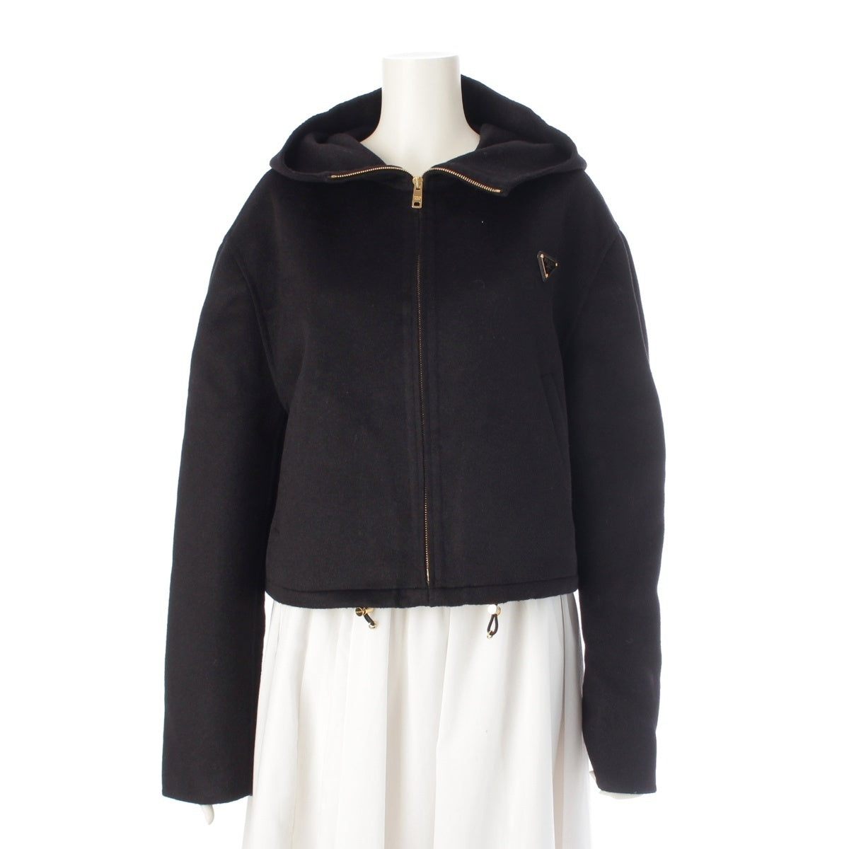 PRADA Wool Angora Lightweight Cashgora Blouson P520PE black 40