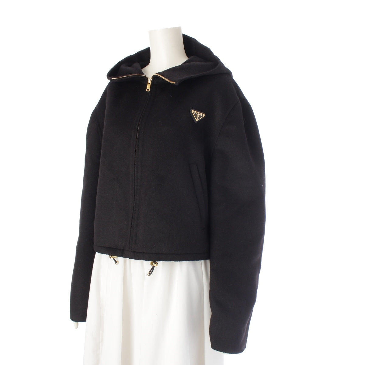 PRADA Wool Angora Lightweight Cashgora Blouson P520PE black 40