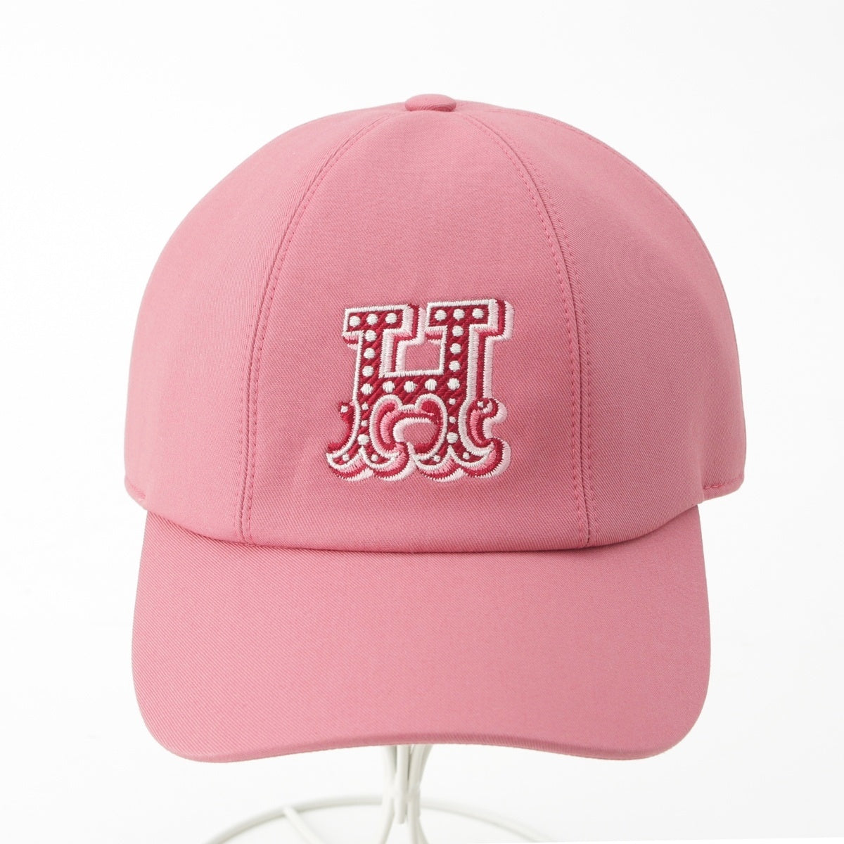 HERMES cotton Serena H Electric Casquette cap hat pink 58