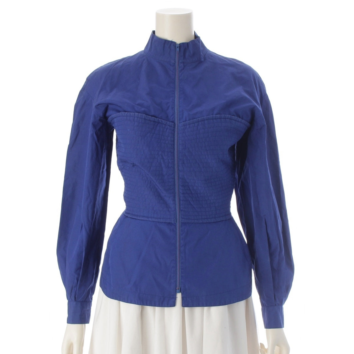 Claude Montana cotton Vintage Corset Zip-Up Long sleeve shirt blue 38