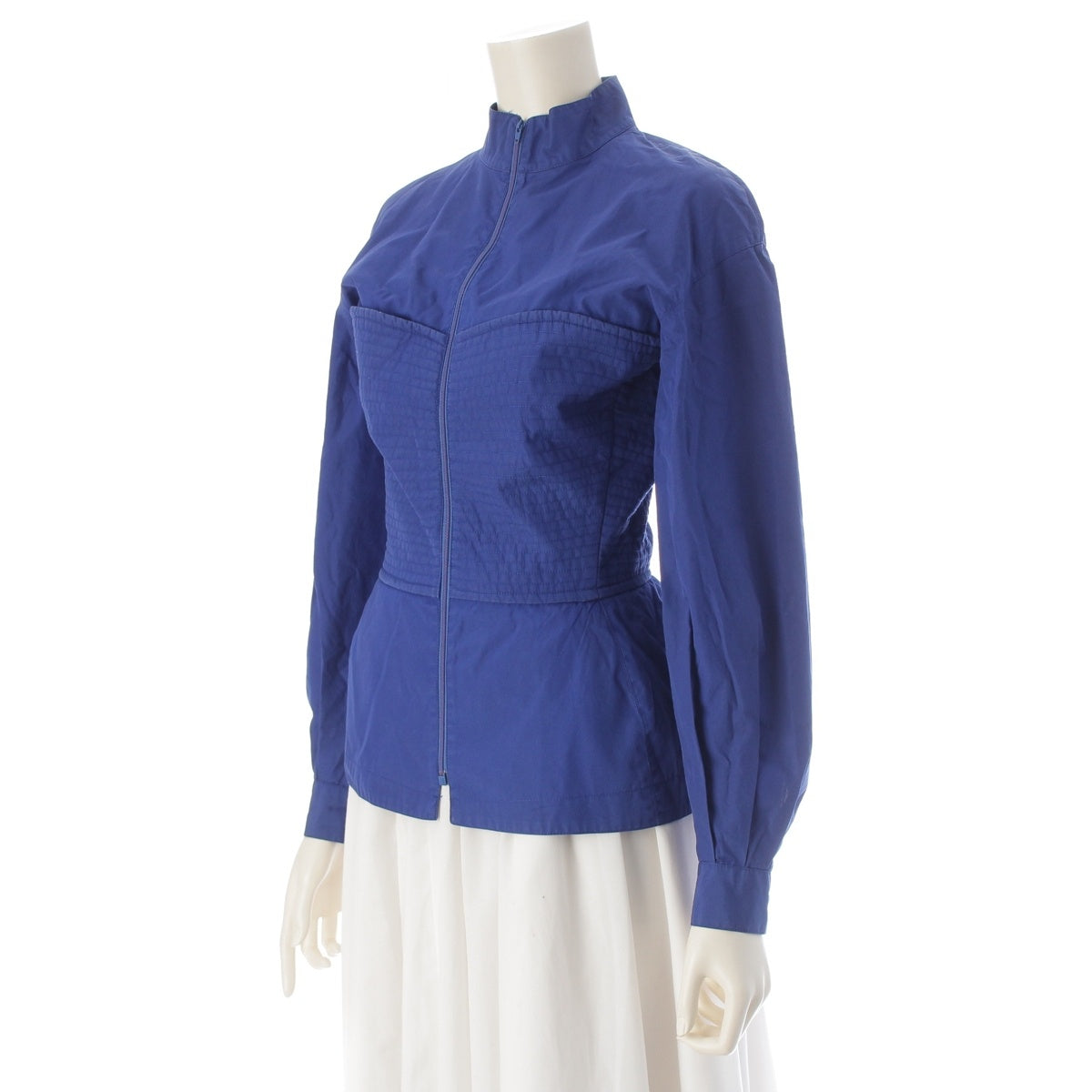 Claude Montana cotton Vintage Corset Zip-Up Long sleeve shirt blue 38