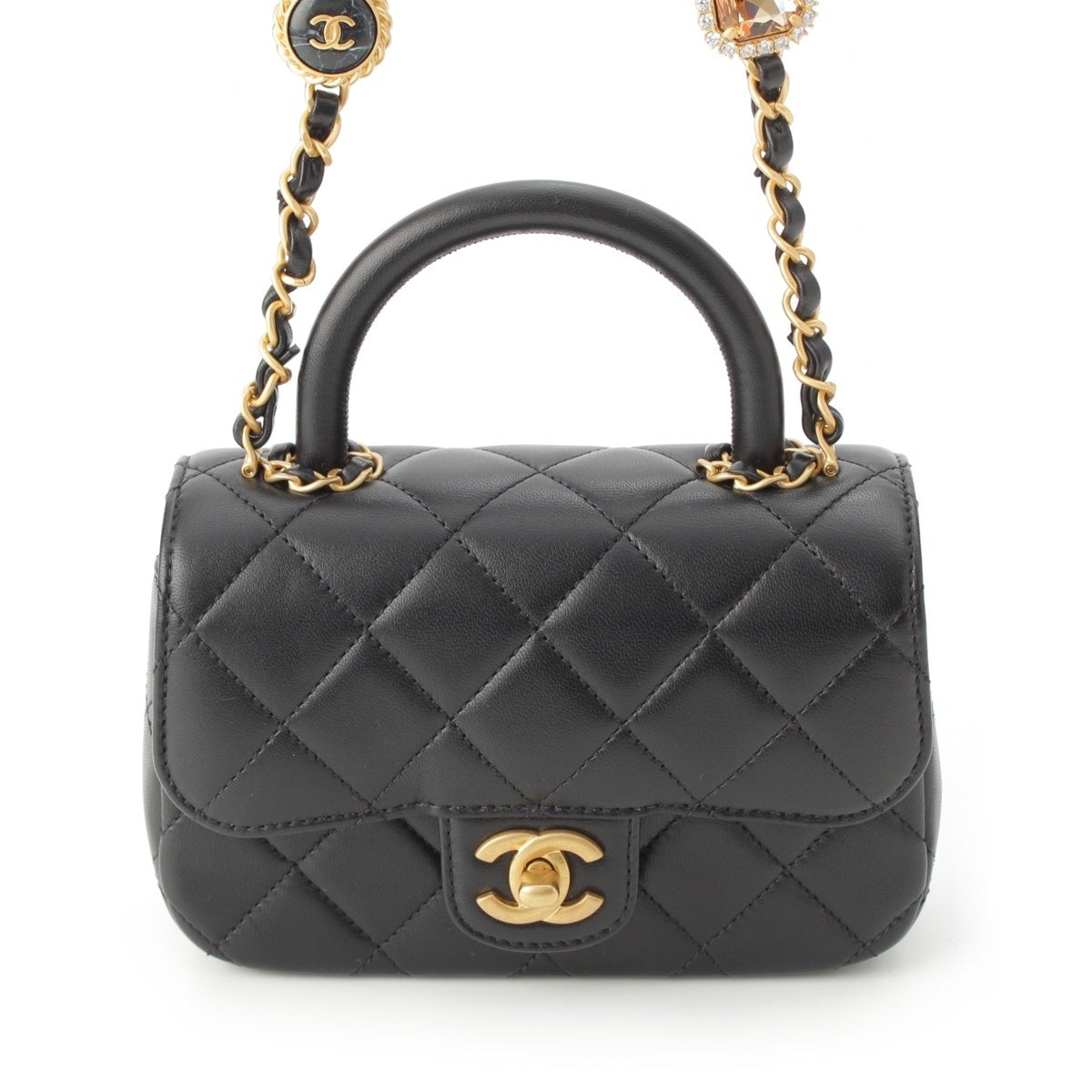 CHANEL Medieval Collection Mini 2WAY Shoulder Handbag Random number AS4370 black