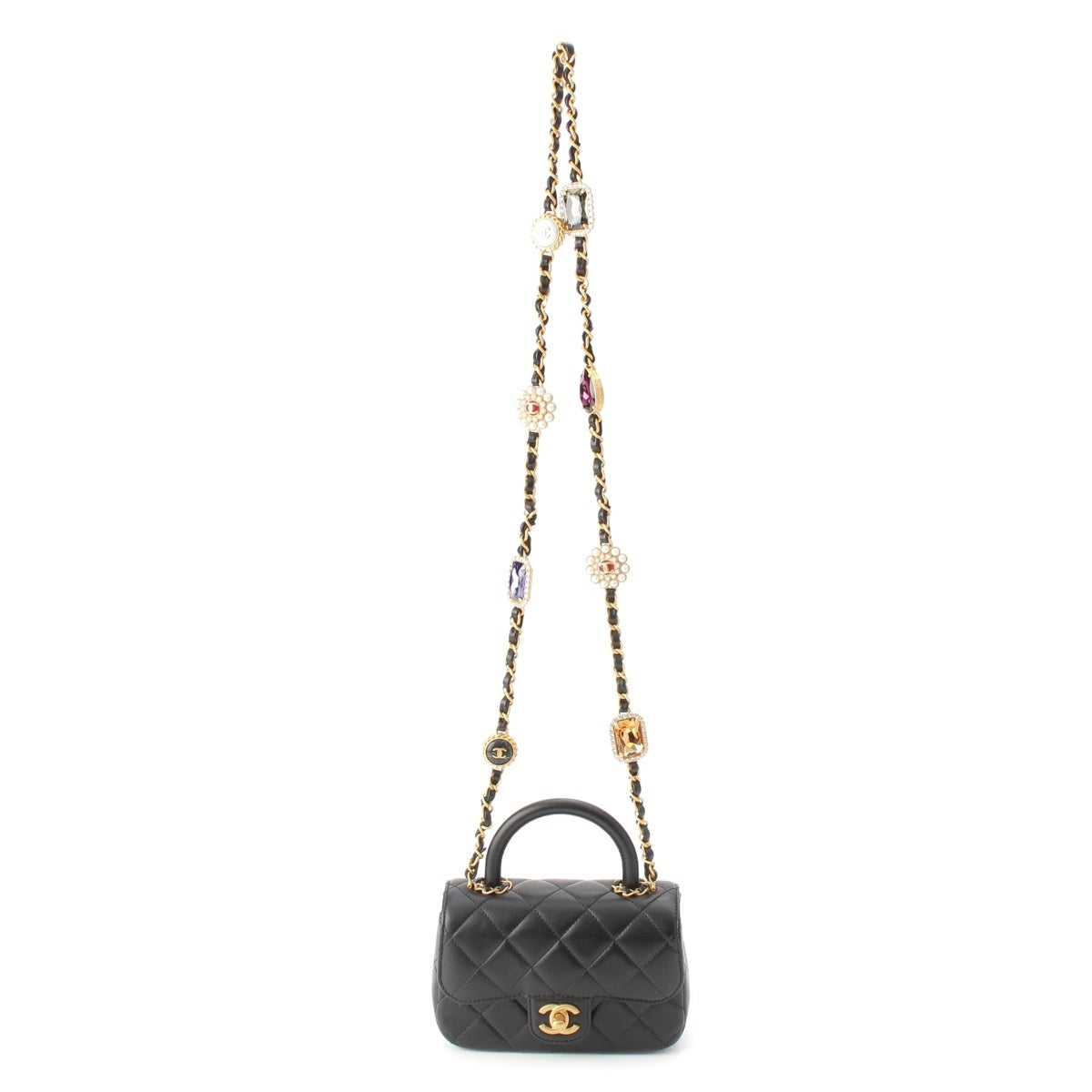 CHANEL Medieval Collection Mini 2WAY Shoulder Handbag Random number AS4370 black