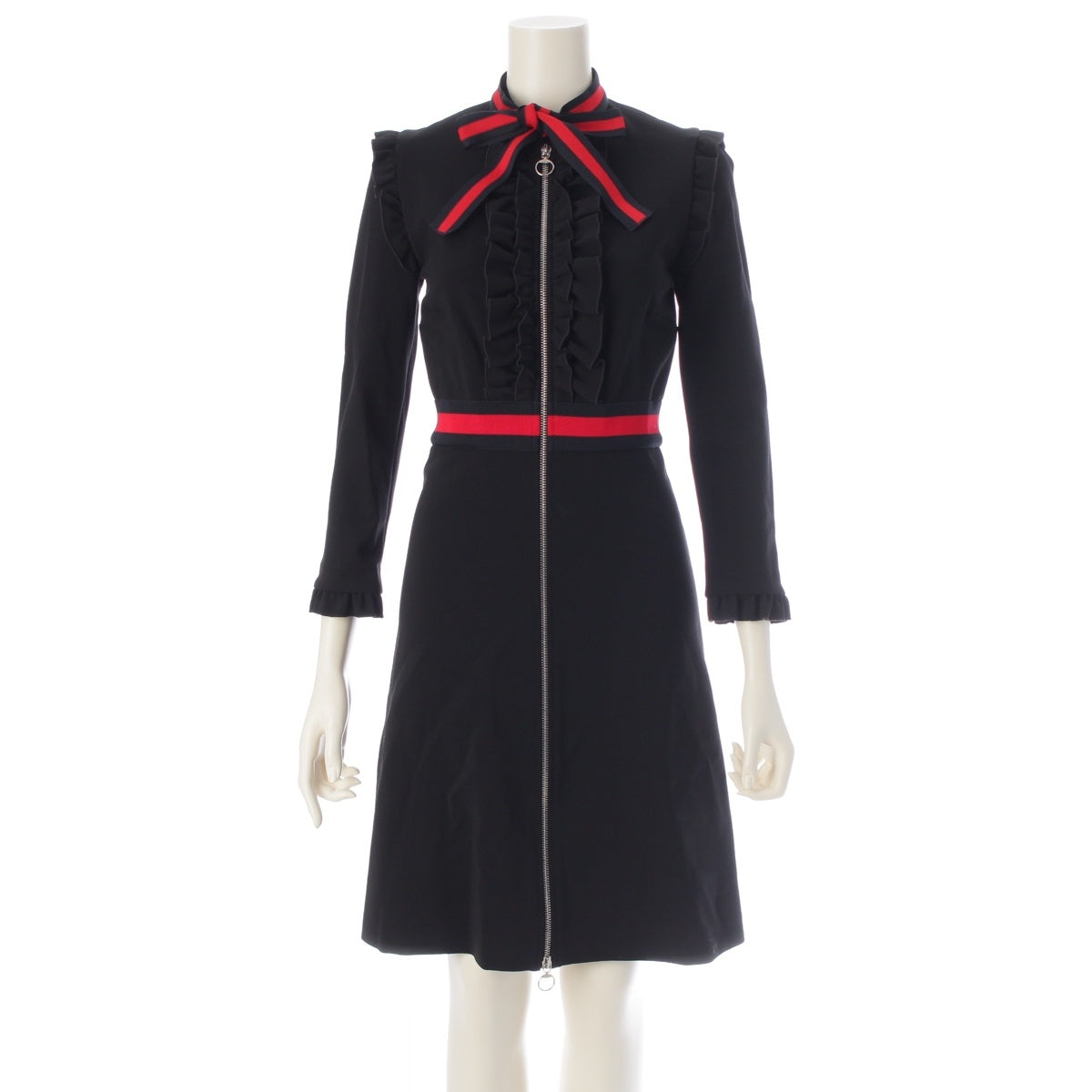 GUCCI Sherry line ribbon one piece dress 457032 black XS