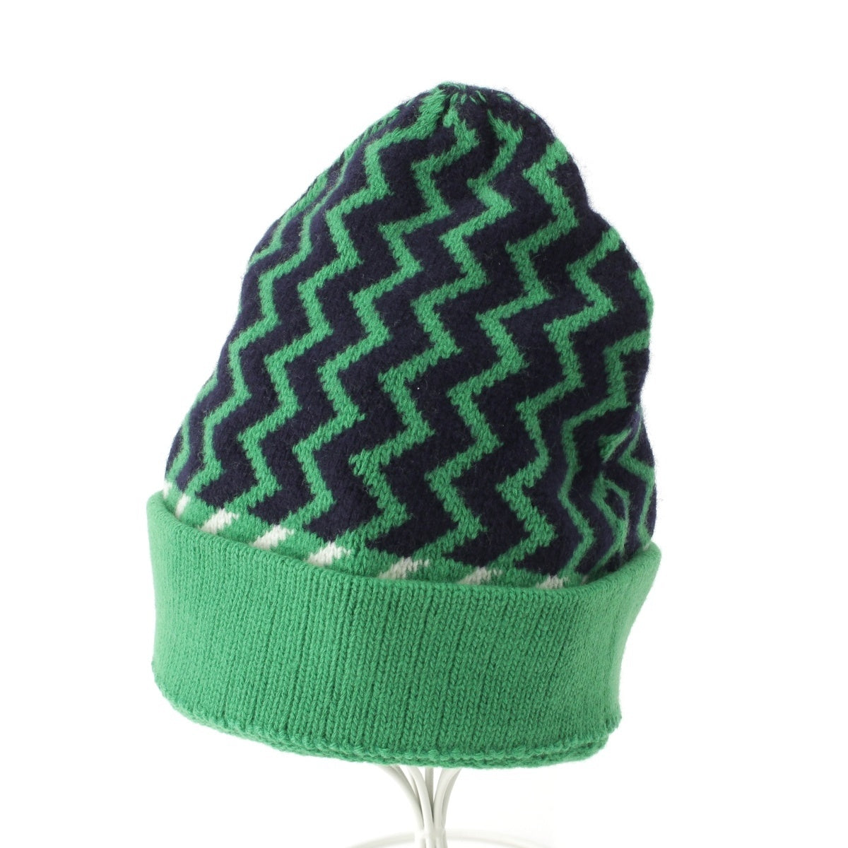 GUCCI wool Overall handle Knit cap Beanie hat Green system M