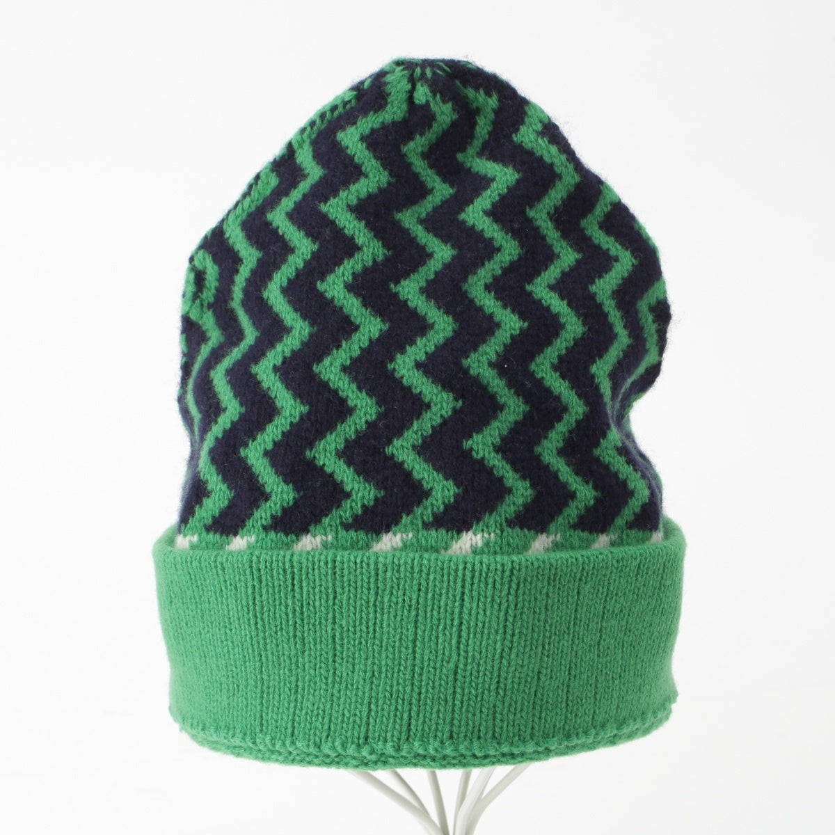 GUCCI wool Overall handle Knit cap Beanie hat Green system M