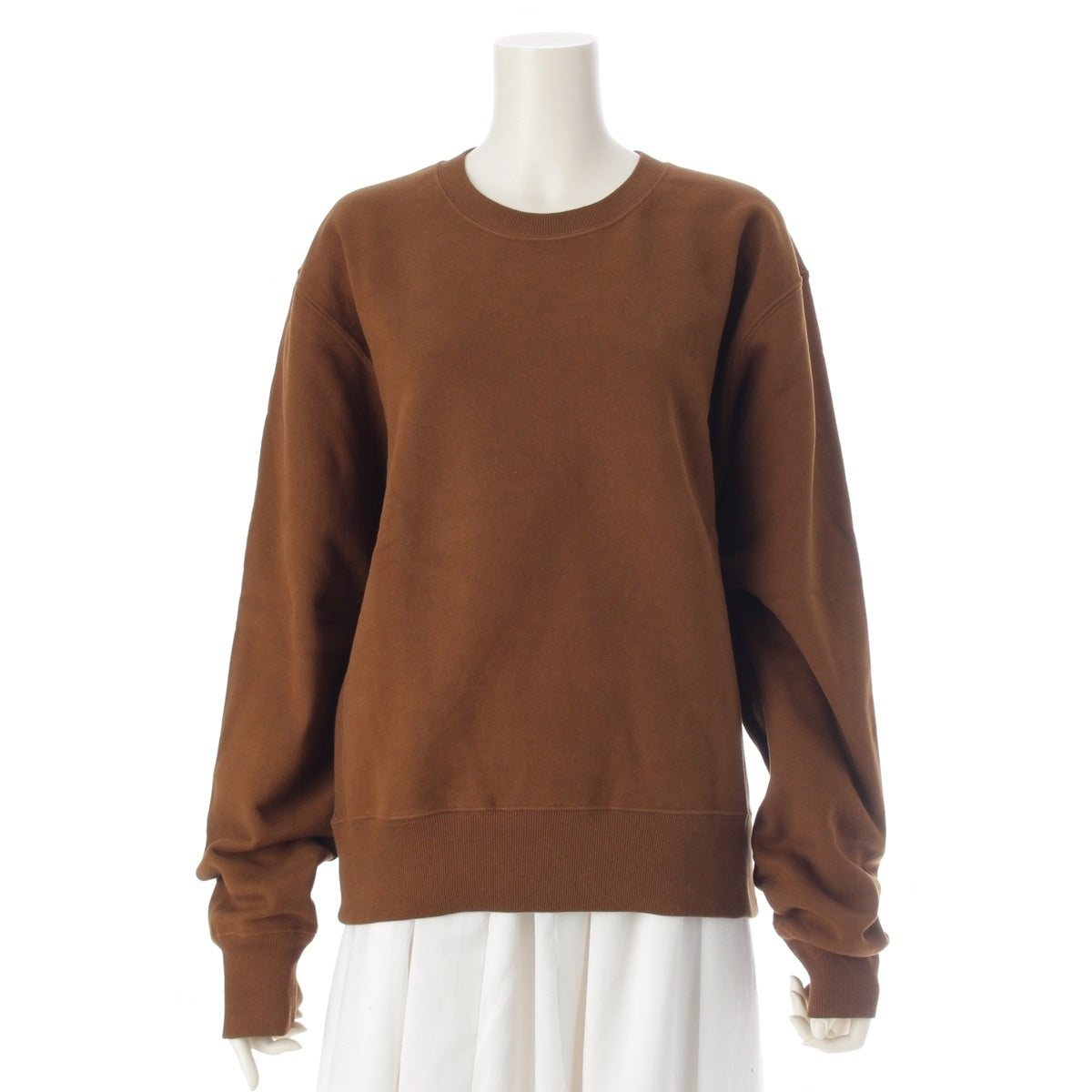 SAINT LAURENT cotton embroidery sweat Tops Long Sleeve 778465 Brown M