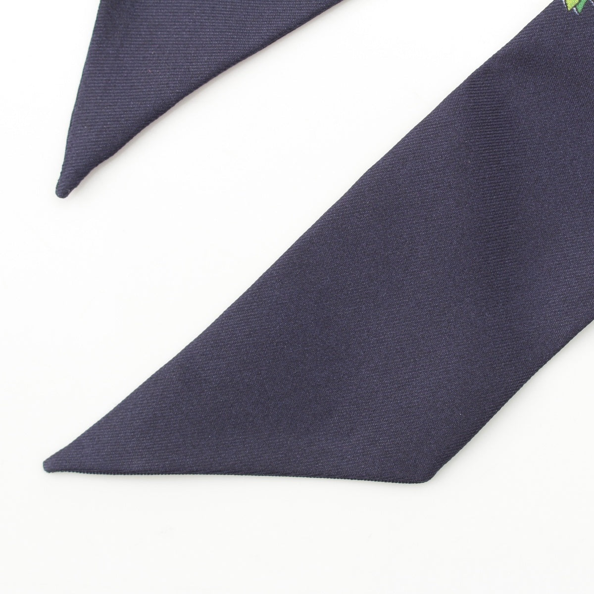 GUCCI silk Flora floral pattern scarf 775842 Navy