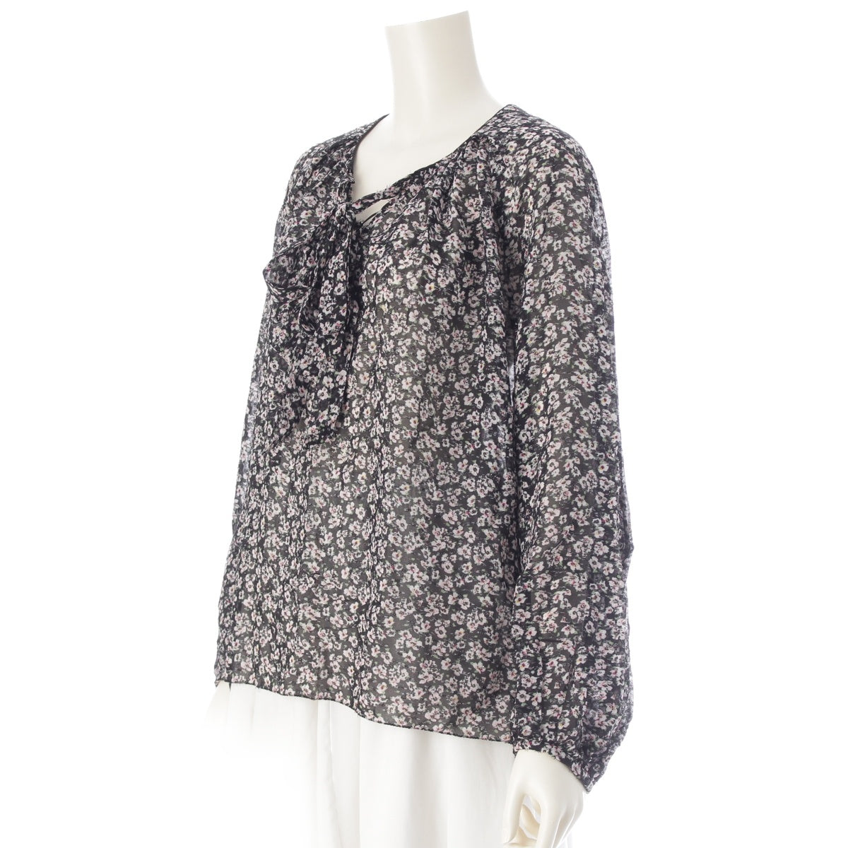 Drawer flower jacquard flower jacquard blouse tops black 36