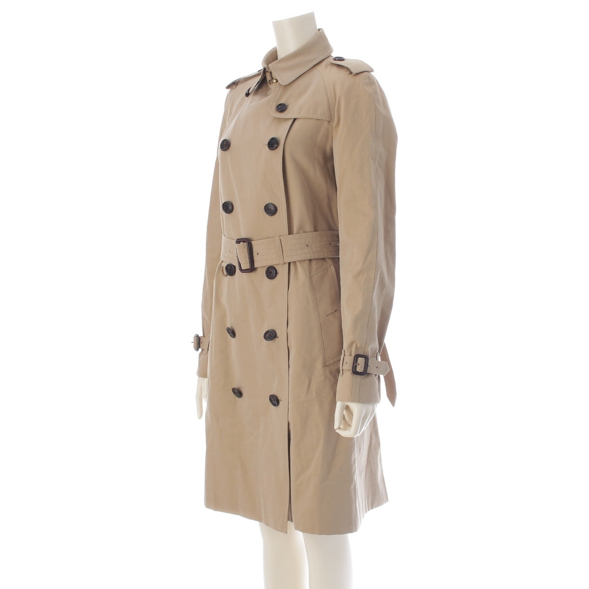 BURBERRY THE WESTMINSTER Long Westminster cotton trench coat outer beige UK8