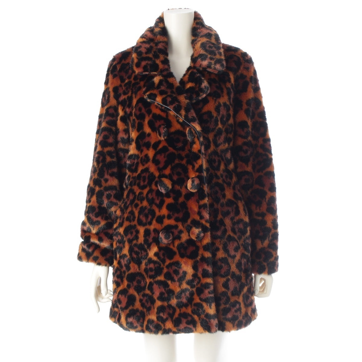 COACH Faux fur jacket leopard pattern Jacket 55082 Brown 4
