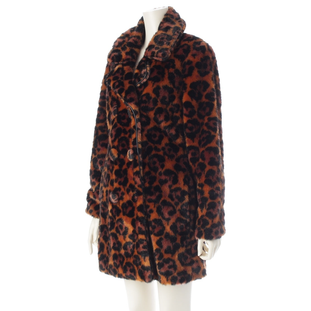 COACH Faux fur jacket leopard pattern Jacket 55082 Brown 4