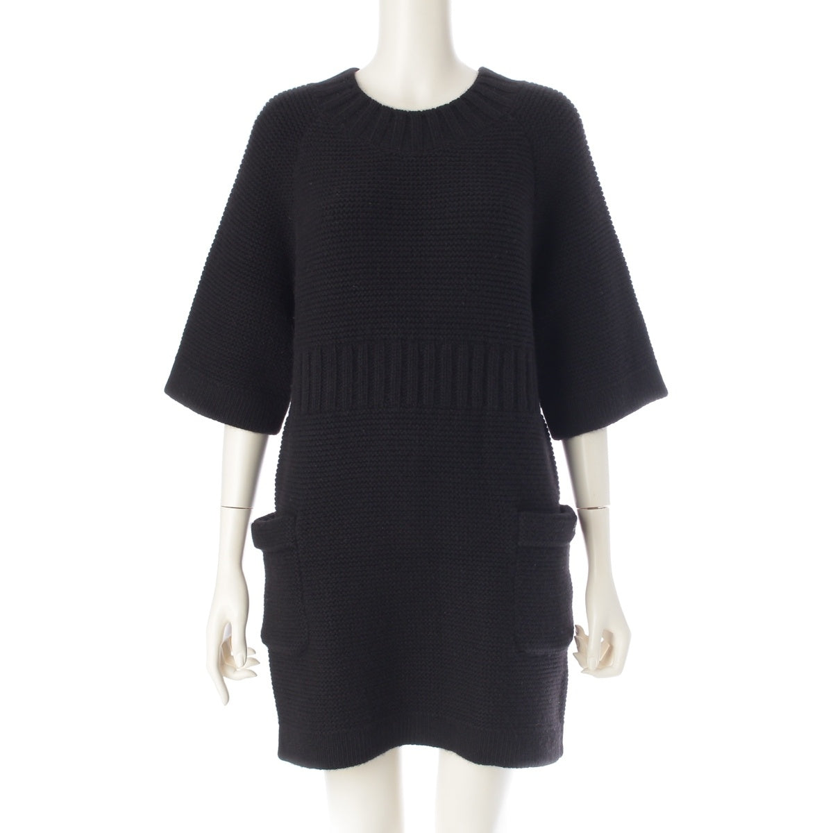 CHANEL Wool Angora COCO Button one piece P29752 black 40