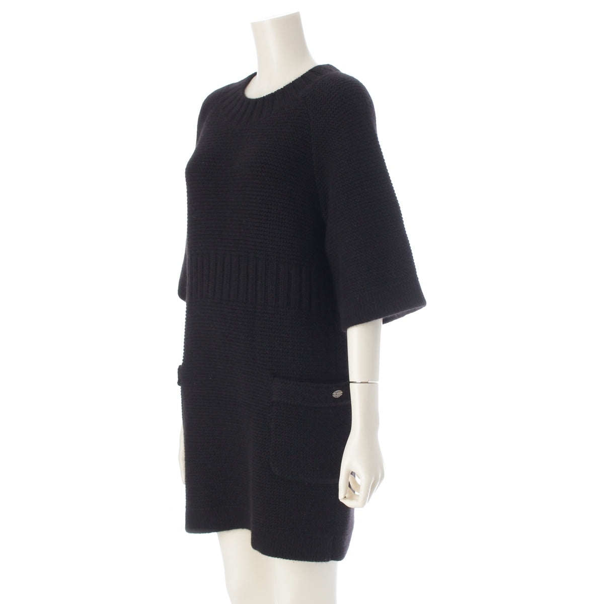CHANEL Wool Angora COCO Button one piece P29752 black 40