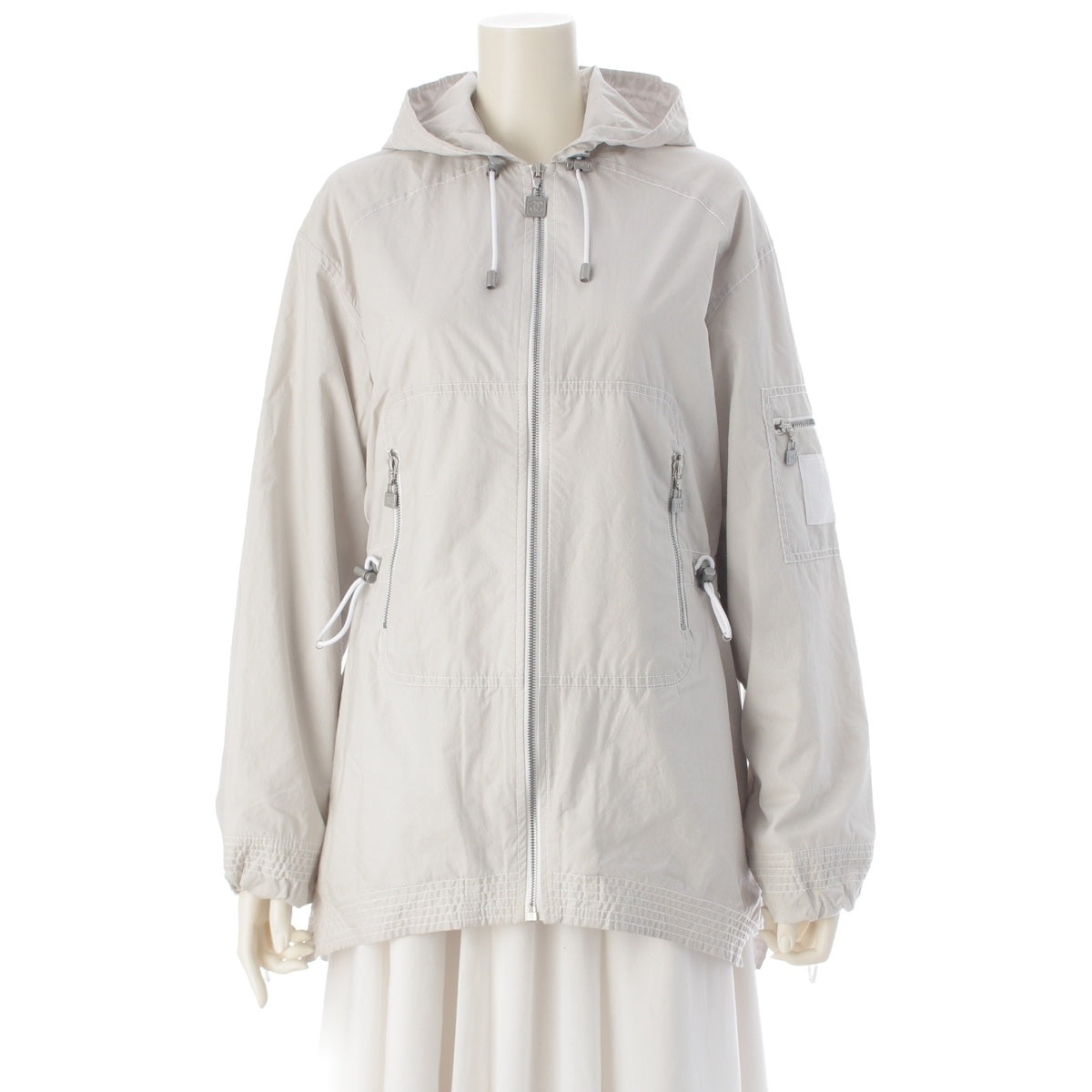 CHANEL Sports cotton long Blouson Hoodies Outerwear P22972 gray 36