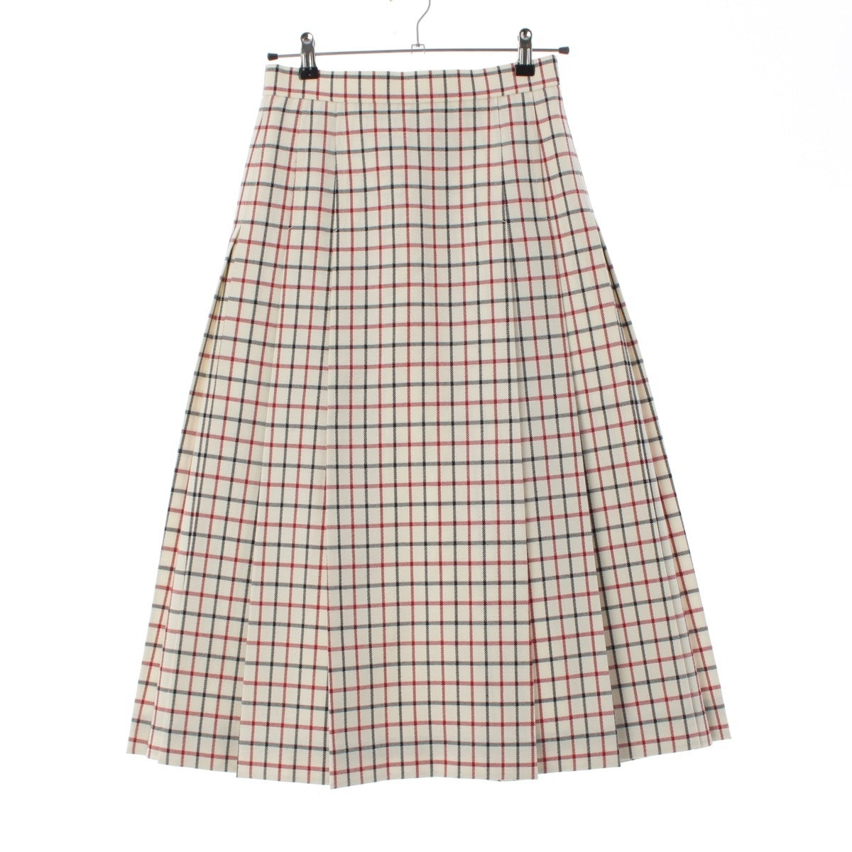 BLAMINK wool Check Pattern Long skirt Bottoms 7924-299-0321 Ivory 36
