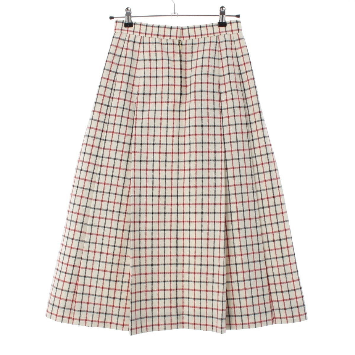 BLAMINK wool Check Pattern Long skirt Bottoms 7924-299-0321 Ivory 36