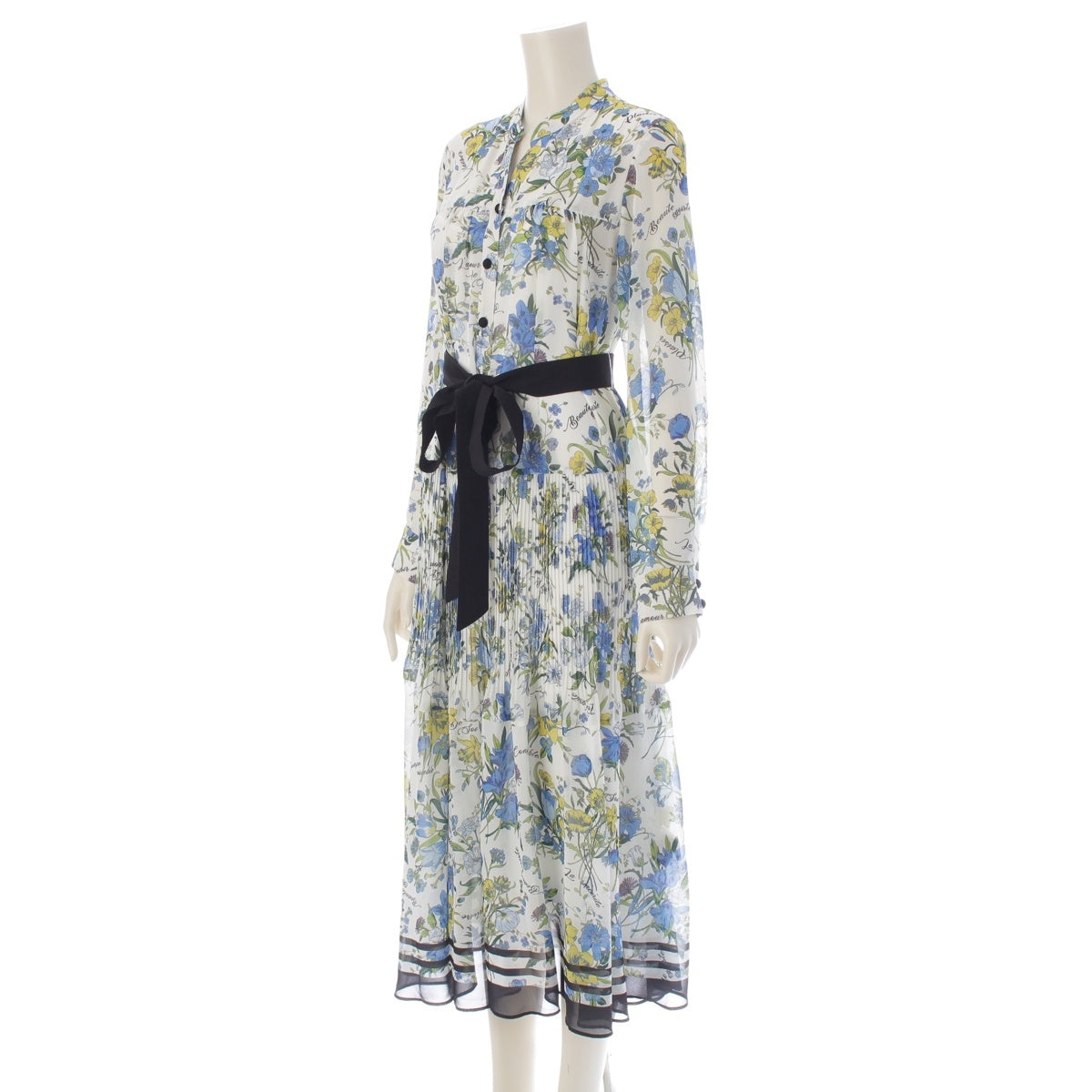 Diagram Grace Continental Botanical Print Pleated one piece 03221 white 36