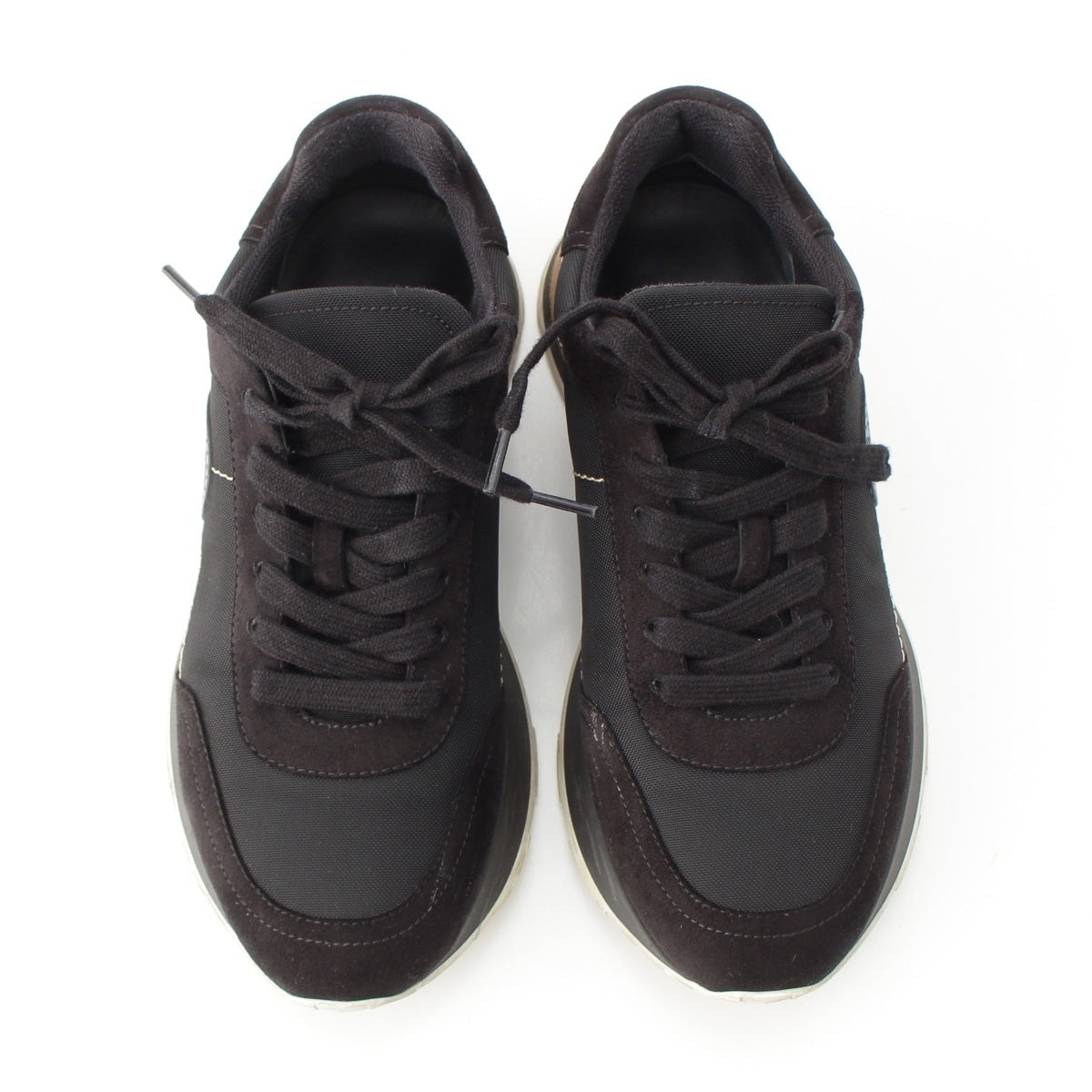 HERMES canvas DRIVE Serie Patch sneakers shoes black 37