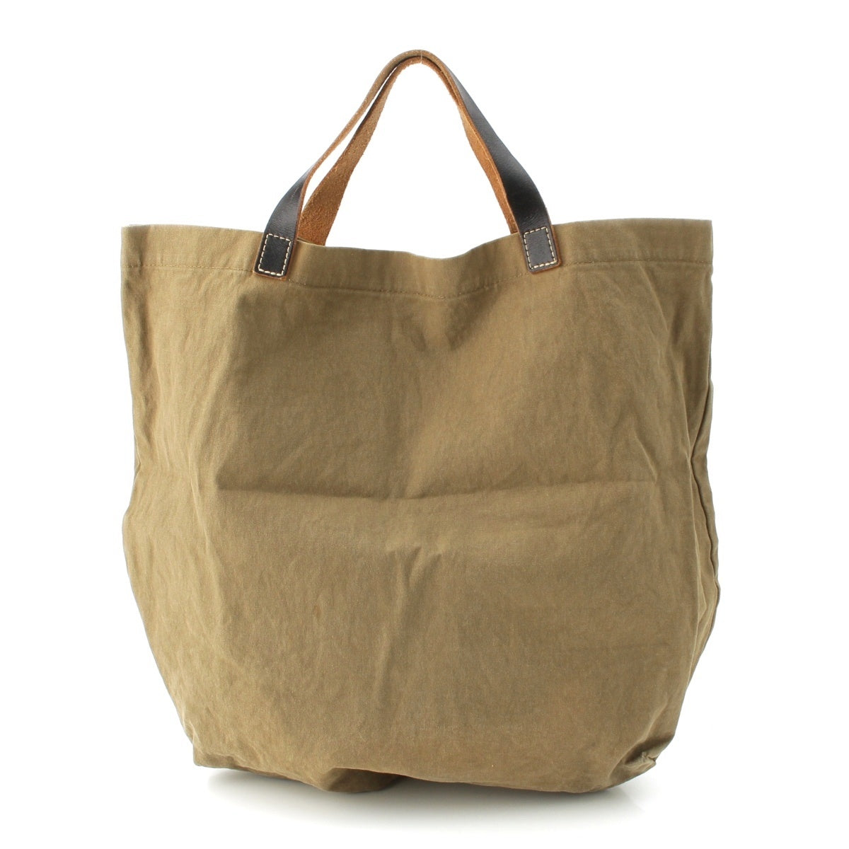 COMME des GARCONS Canvas x leather Tote Bag khaki