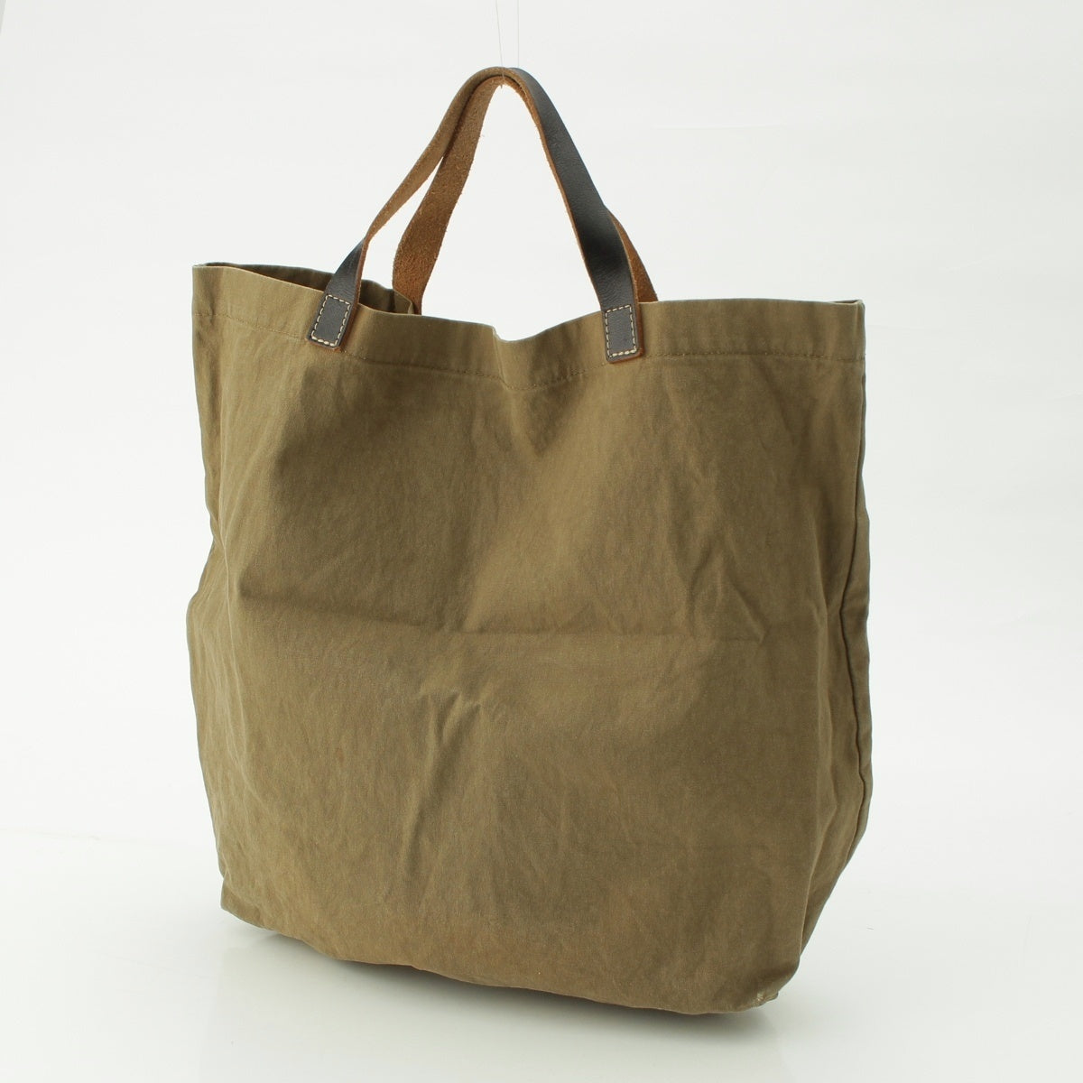 COMME des GARCONS Canvas x leather Tote Bag khaki