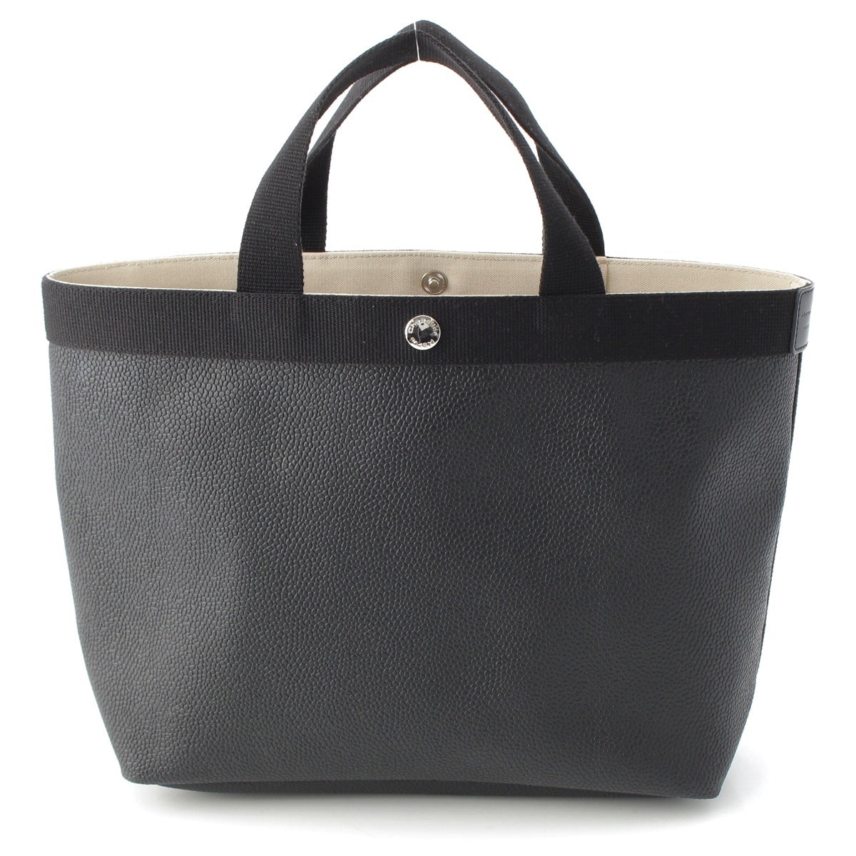 Herve Chapelier Coated canvas Square Tote Bag 704GP noir x noir M