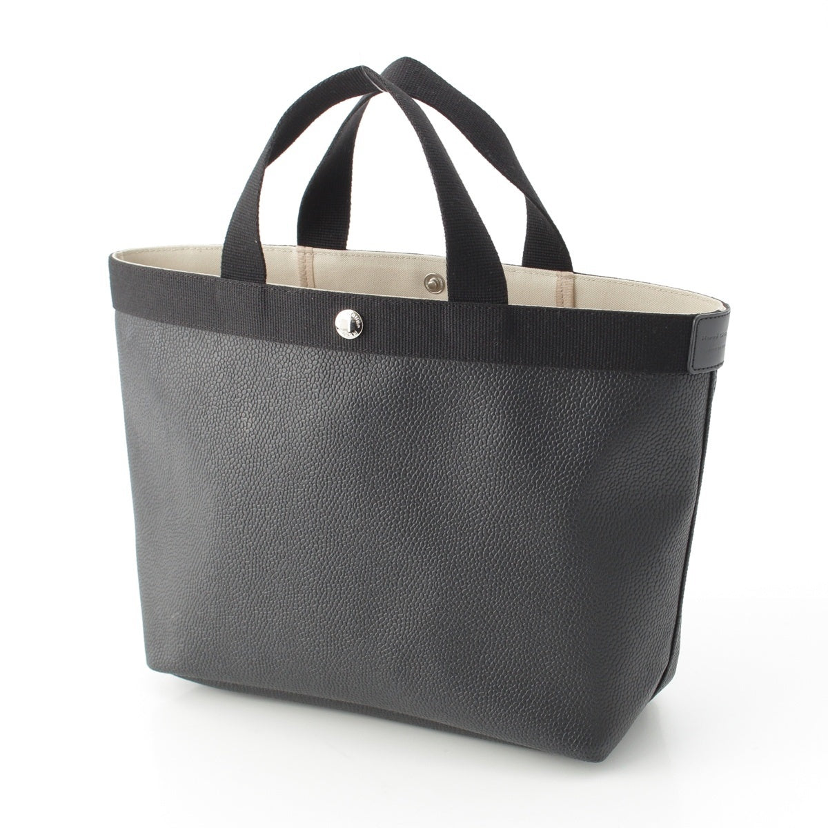 Herve Chapelier Coated canvas Square Tote Bag 704GP noir x noir M