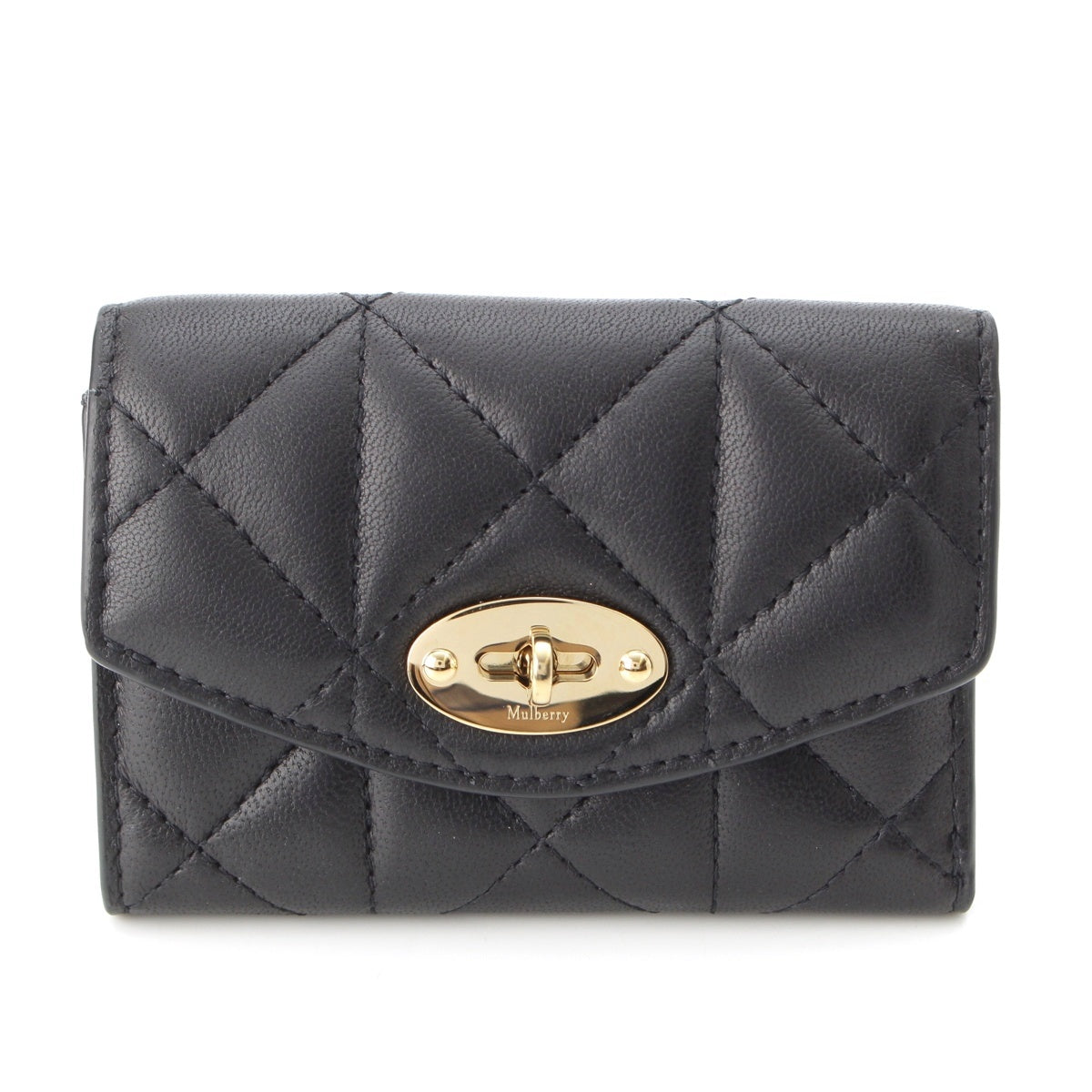 MULBERRY quilting Darley Folded Multi-Card Tri-fold wallet Wallet black