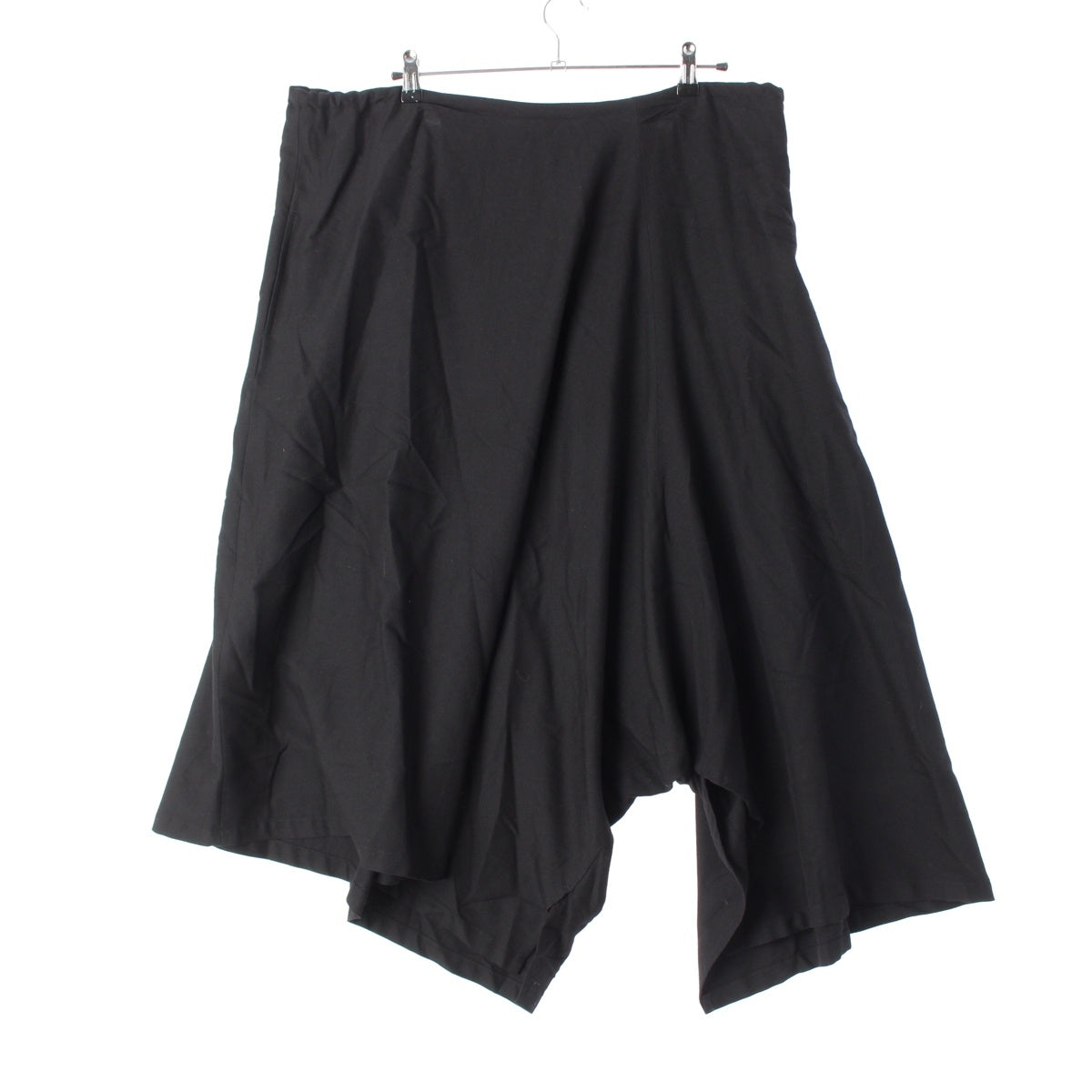 Yohji Yamamoto Wool blend Asymmetrical slit wide Saruel pants Bottoms black 1