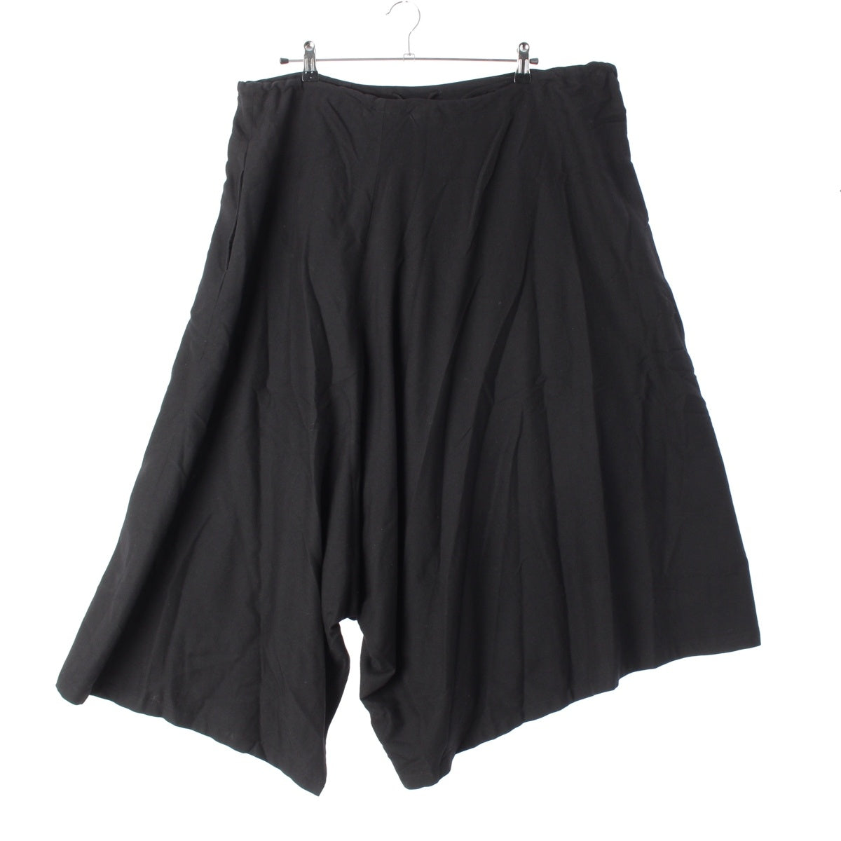 Yohji Yamamoto Wool blend Asymmetrical slit wide Saruel pants Bottoms black 1