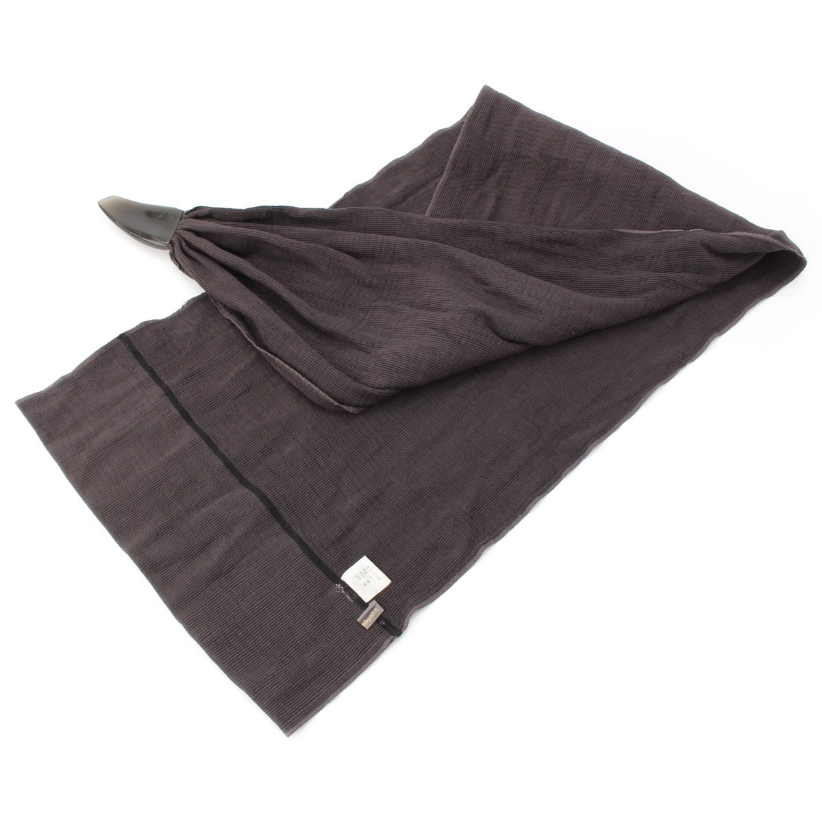 ISSEY MIYAKE silk cotton Brush Tag Plastic Decoration Multi Belt scarf dark gray black