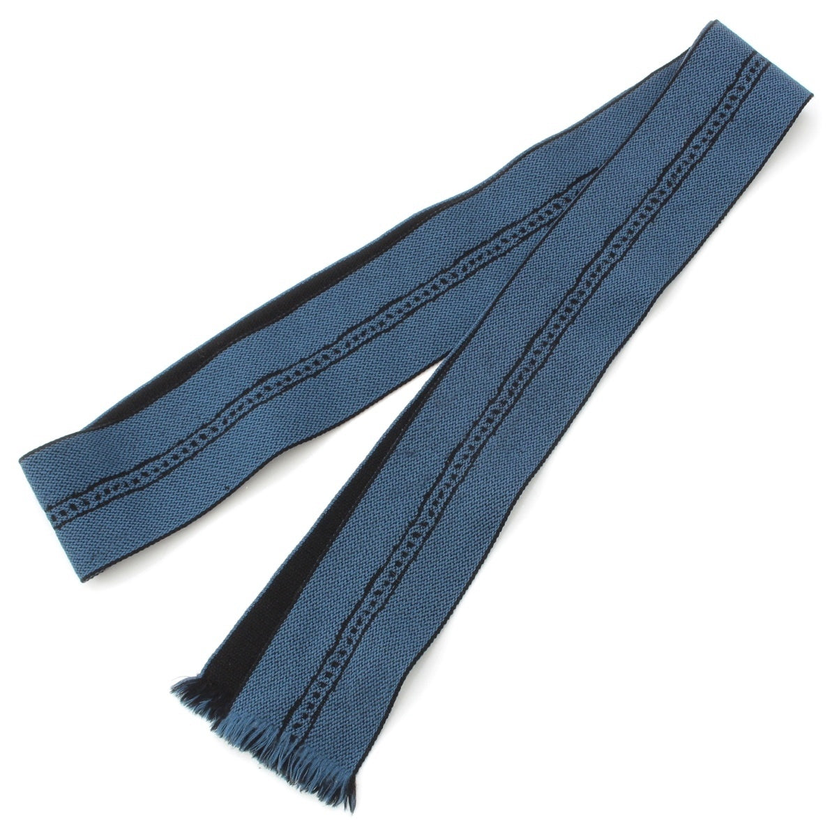 ISSEY MIYAKE wool Leather Cloth Fabric belt blue M