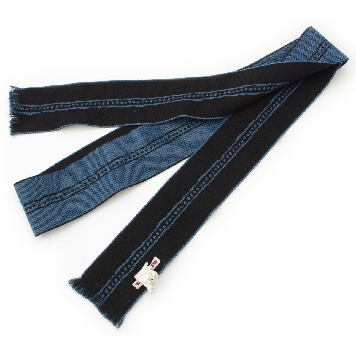 ISSEY MIYAKE wool Leather Cloth Fabric belt blue M