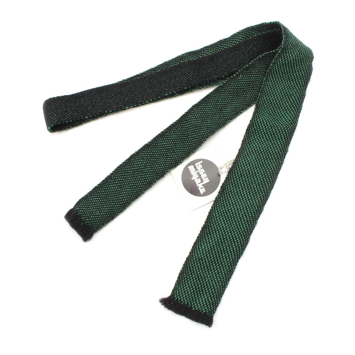 ISSEY MIYAKE knit Brush tag multi fabric belt Thailand green