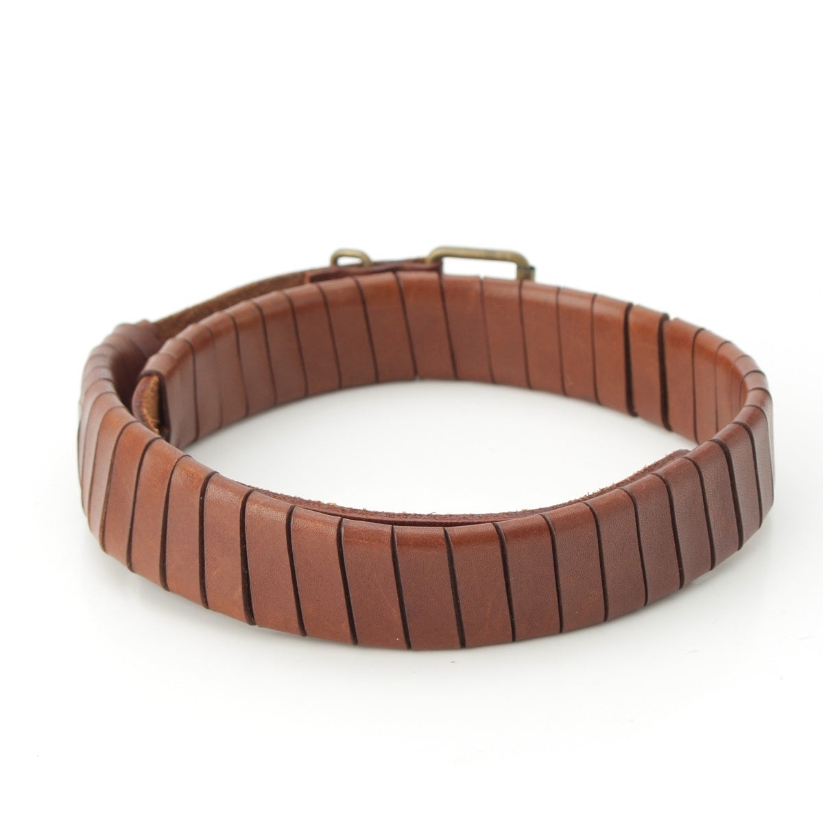 ISSEY MIYAKE leather Bellows Twist belt Brown