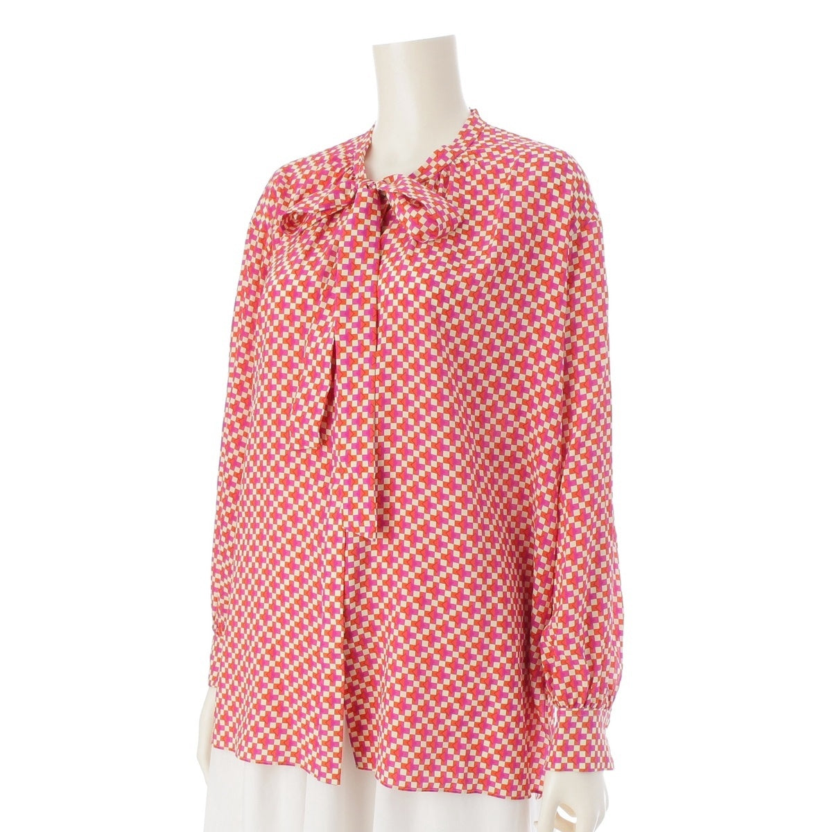 Drawer silk Geometric all-over print tie blouse Long sleeve top 6521-299-1129 multicolor 36