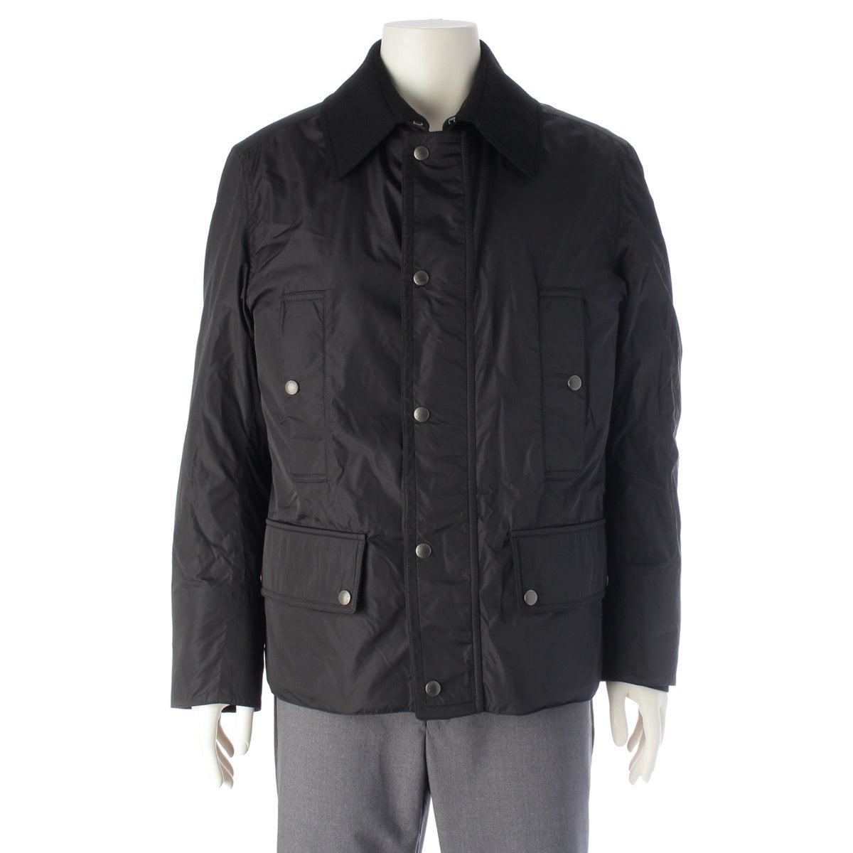 LOUIS VUITTON ナイロン ウール Lined double zip Blouson Jacket outerwear black 46