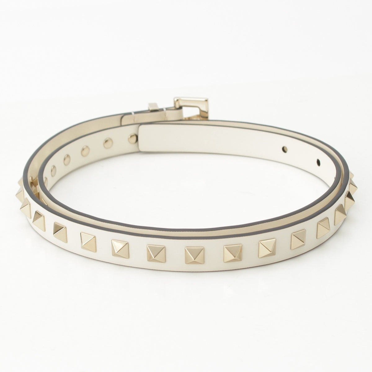 VALENTINO Rock studs belt 3W0T0535PLX white