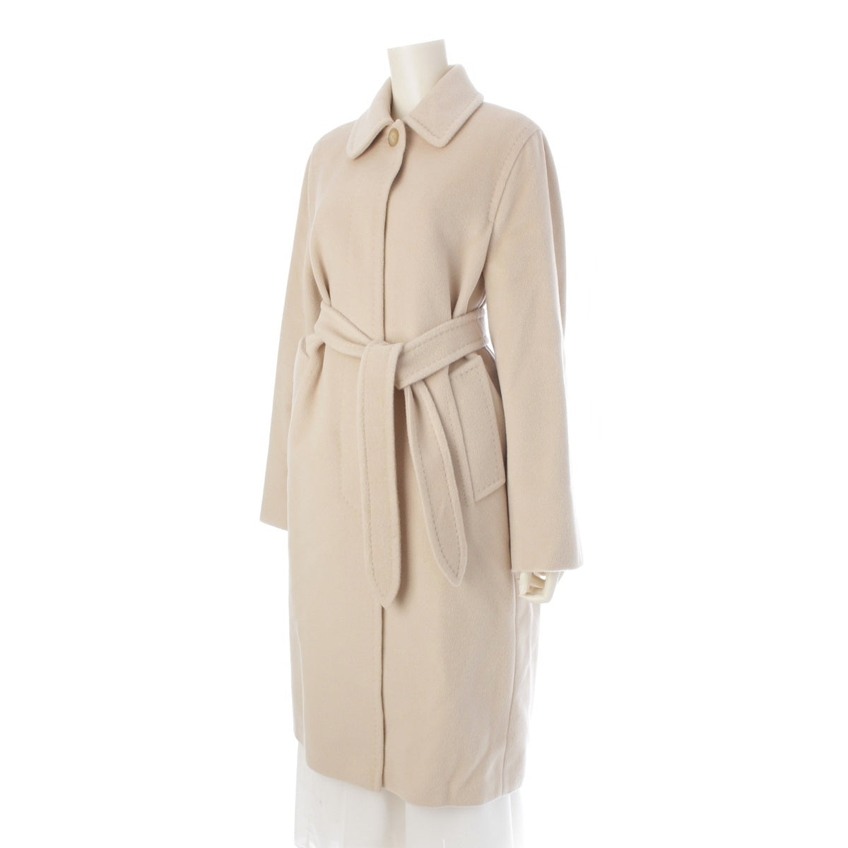 MAX MARA wool Stainless collar coat outer Ivory beige 36
