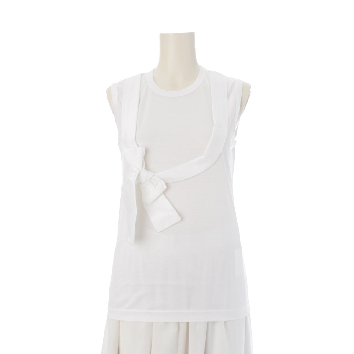 COMME des GARCONS cotton Ribbon design Tank top tops GO-T057 white
